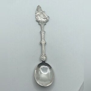 Vtg Christmas 1980 Silver Plate Plated Souvenir Spoon Made in Holland 4.6”